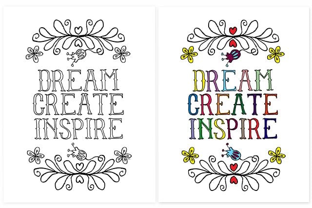 Creative and Inspirational Coloring Page for kids of all ages. livelaughrowe.com #printable