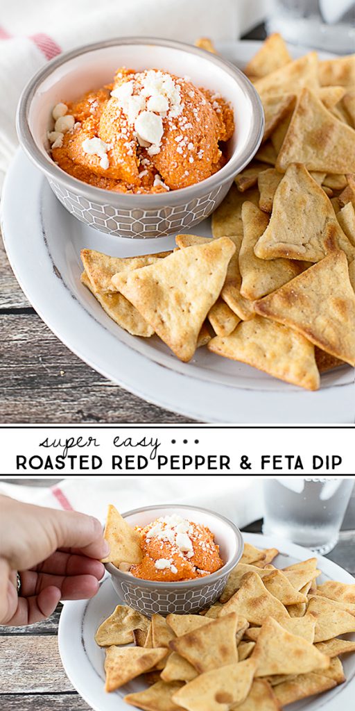 4 Ingredient (and simple) Roasted Red Pepper and Feta Dip! livelaughrowe.com