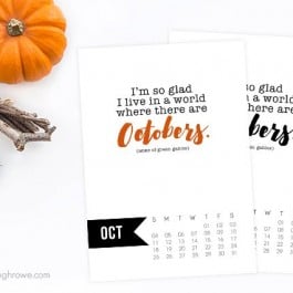 Free 5x7 October 2015 Calendar Printable with inspirational quote! www.livelaughrowe.com