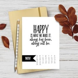 Free 5x7 November 2015 Calendar Printable inspirational quote! www.livelaughrowe.com