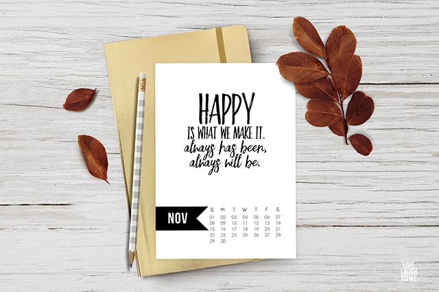 November 2015 Calendar Printable - Live Laugh Rowe