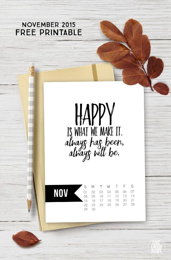 november 2015 calendar printable live laugh rowe