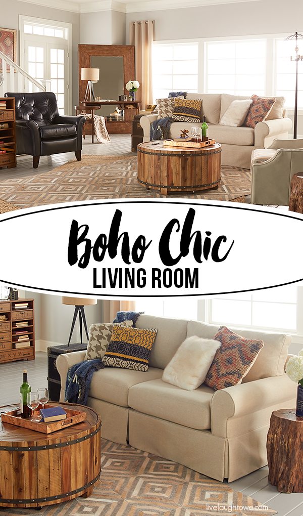 Boho Chic Living Room for La-Z-Boy Design Dash