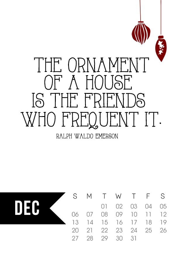 Free 5x7 December 2015 Calendar Printable with inspirational quote! www.livelaughrowe.com