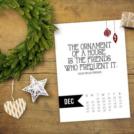 Free 5x7 December 2015 Calendar Printable with inspirational quote! www.livelaughrowe.com