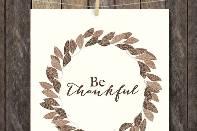 Lovely "Be Thankful" Thanksgiving Printable. livelaughrowe.com