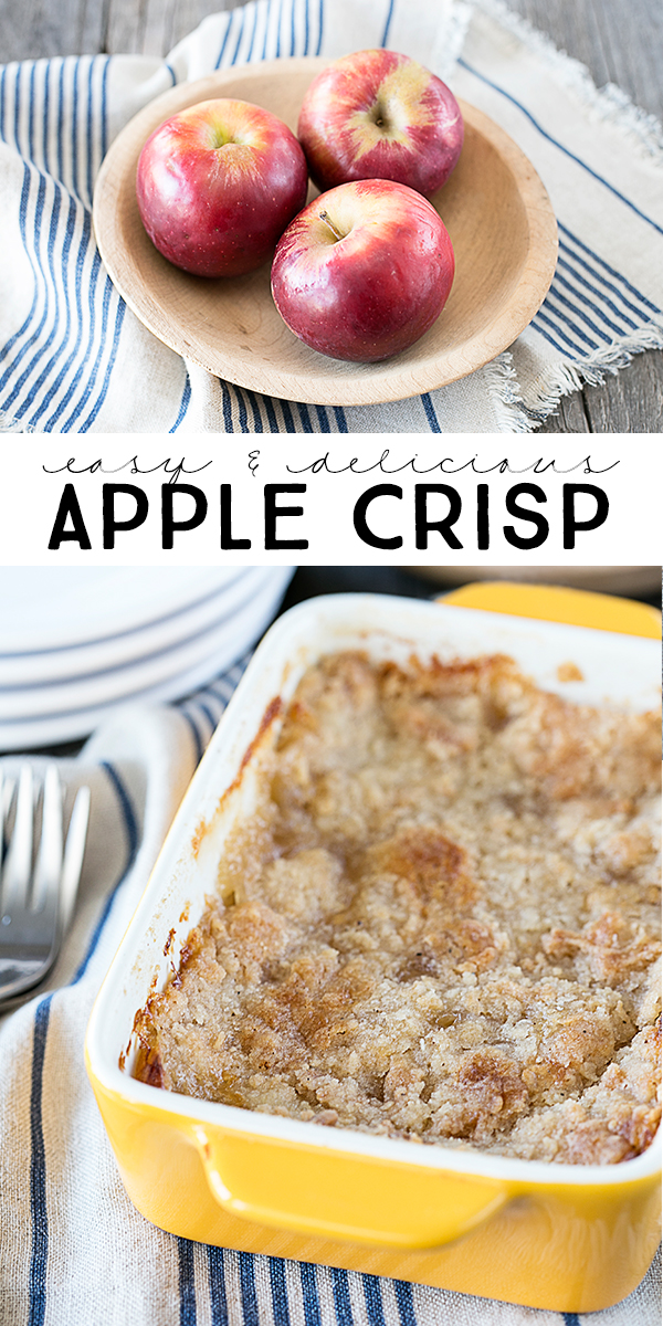 Delicious and Easy Apple Crisp. The crunchy topping paired with the soft apples is a perfect combination. The perfect fall dessert! livelaughrowe.com
