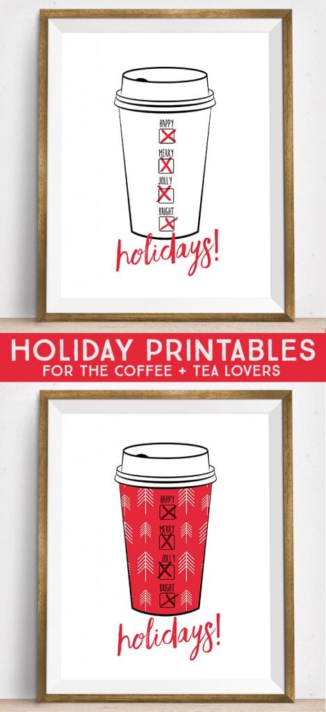 Love it!  Holiday Printables for the Coffee + Tea Lovers.  livelaughrowe.com