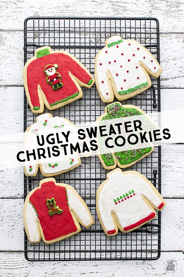 Serve these Ugly Sweater Sugar Cookies at your next ugly sweater party -- or gift to your co-workers! livelaughrowe.com