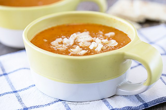 Comfort food at its best! Easy Tomato Soup Recipe that is so easy, you won't believe it. livelaughrowe.com