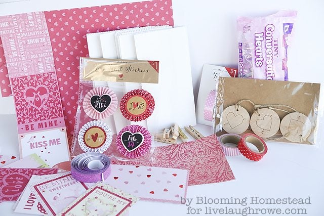 Supplies for Valentine Treat Bags