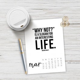 This March 2016 Printable Calendar is perfectly sweet with an inspirational quote! www.livelaughrowe.com