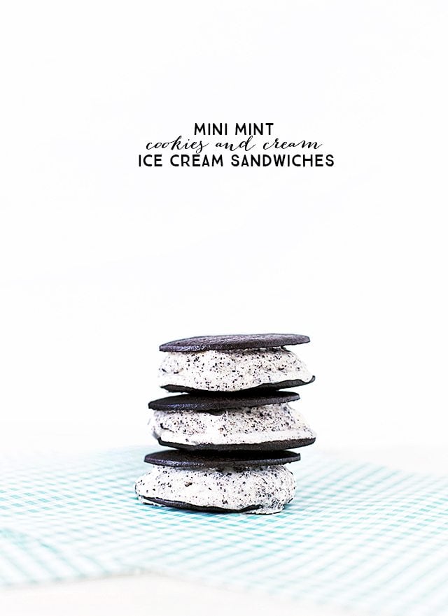 Mini Cookies and Cream Ice Cream Sandwiches. Weight Watchers Dessert