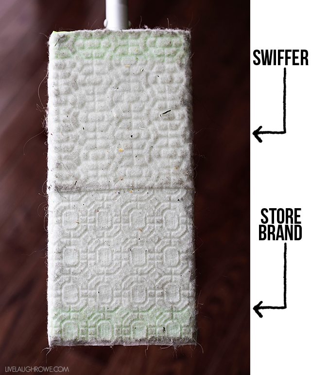 The Swiffer Challenge proves why you shouldn't buy store brands for your dry or wet sweepers! livelaughrowe.com