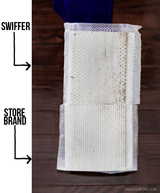 The Swiffer Challenge proves why you shouldn't buy store brands for your dry or wet sweepers! livelaughrowe.com