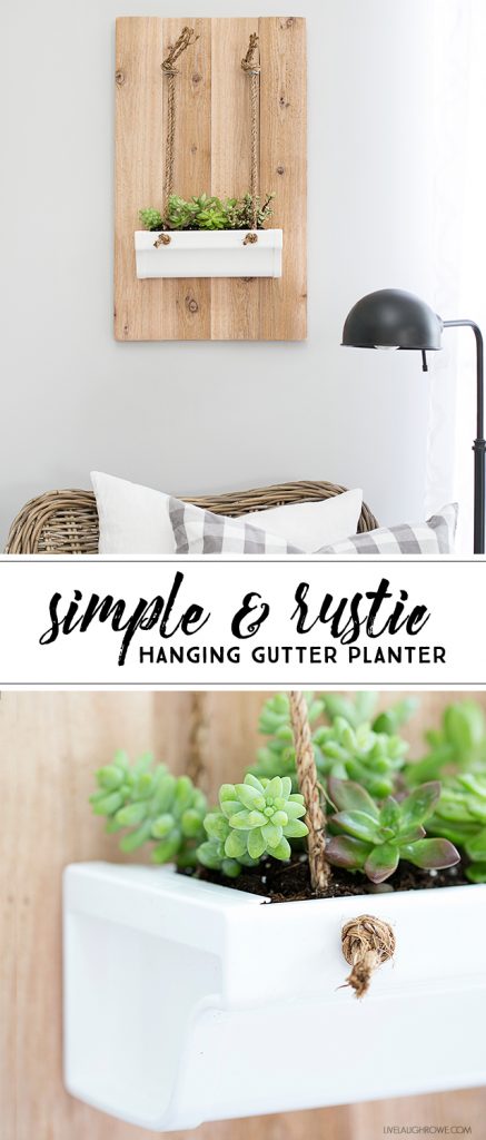 Build this Rustic Hanging Gutter Planter in less than 20 minutes! Easy and great for indoor use. livelaughrowe.com