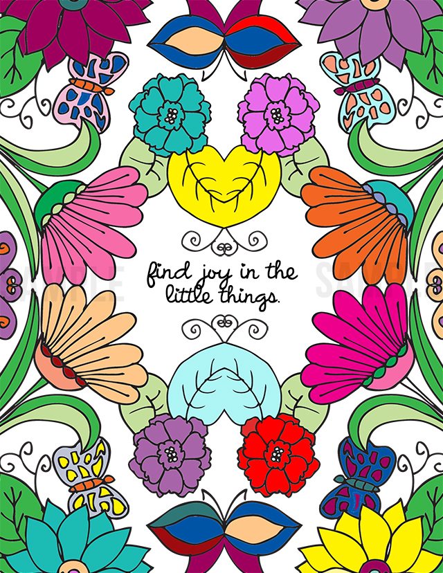 Finding Joy in the Little Things -- color! Grab your colored pencils, markers or crayons and do a little coloring. livelaughrowe.com