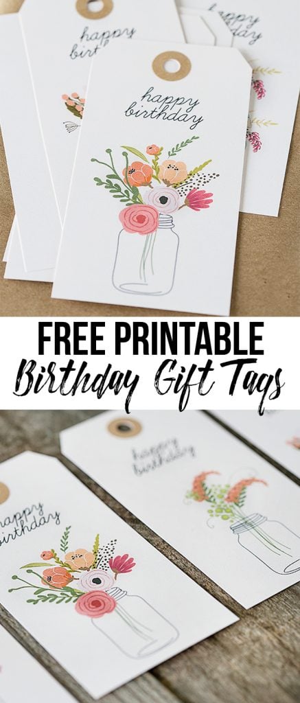 Floral Printable Birthday Gift Tags - Live Laugh Rowe