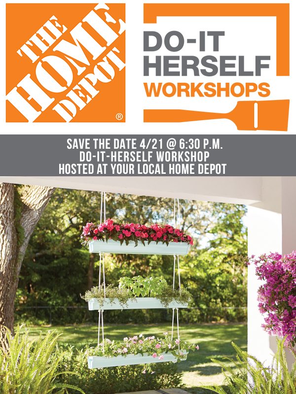 Sign up today for the April DIH Workshop at your local Home Depot. www.livelaughrowe.com #DIHWorkshop