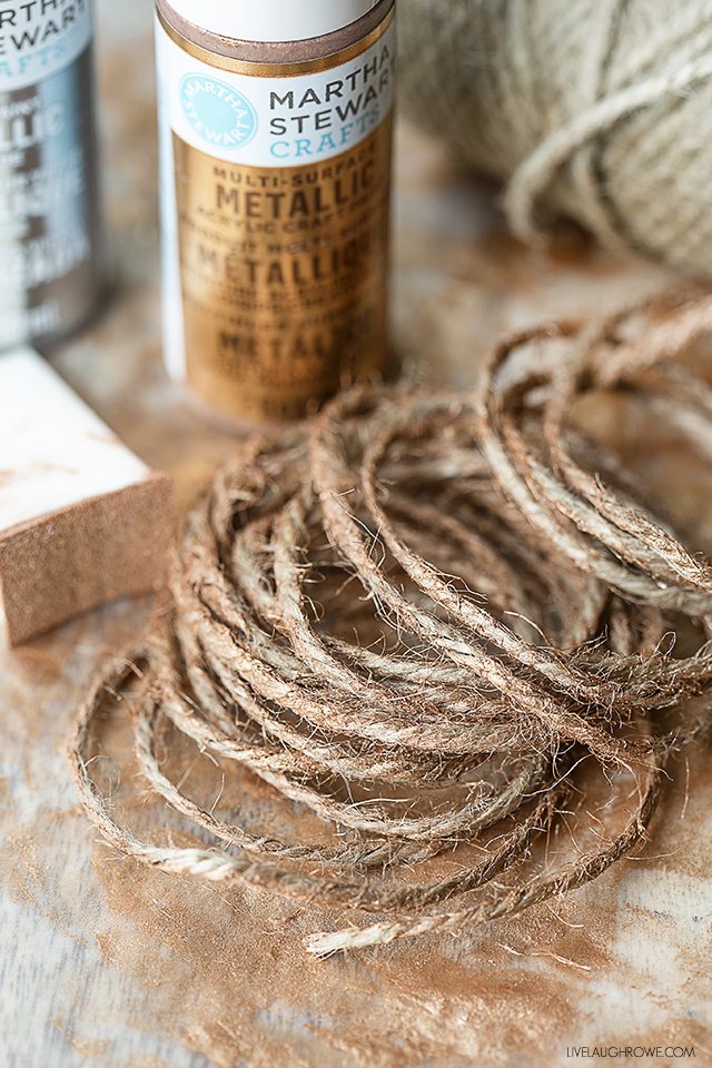 Supplies for hand painted twine. A fun use of jute twine that is great or gift wrap or gifting! livelaughrowe.com