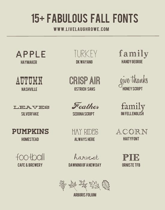 15+ Fabulous and Free Fall Fonts! Oh the possibilities.... www.livelaughrowe.com