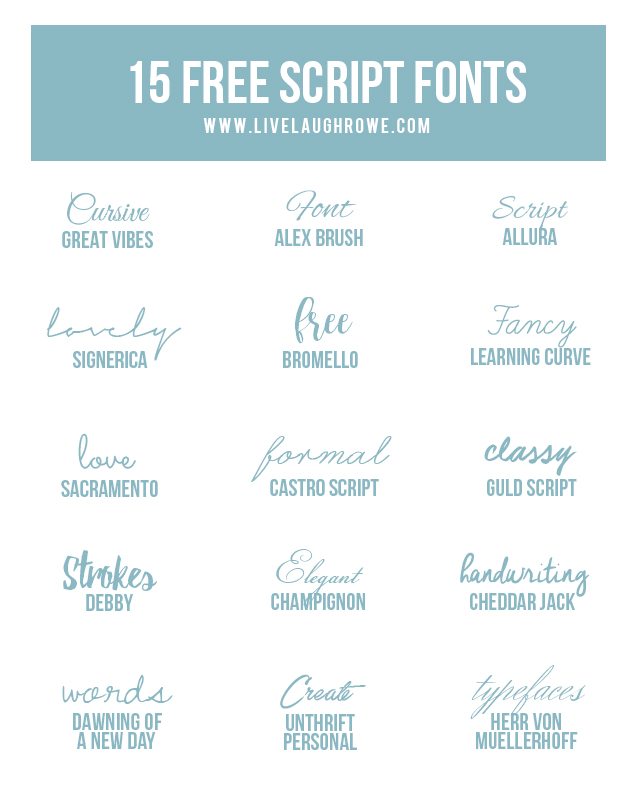 If you love free fonts, then you'll want to check out these 15 free script fonts! livelaughrowe.com