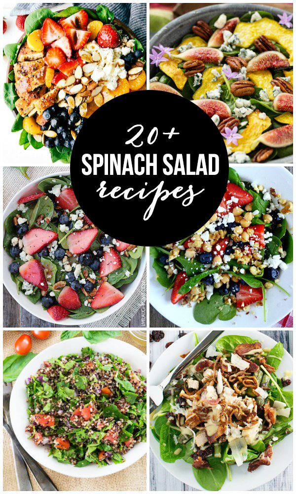 Over 20 delicious Spinach Salad Recipes for those hot summer nights (when you don't want to turn the oven on). livelaughrowe.com