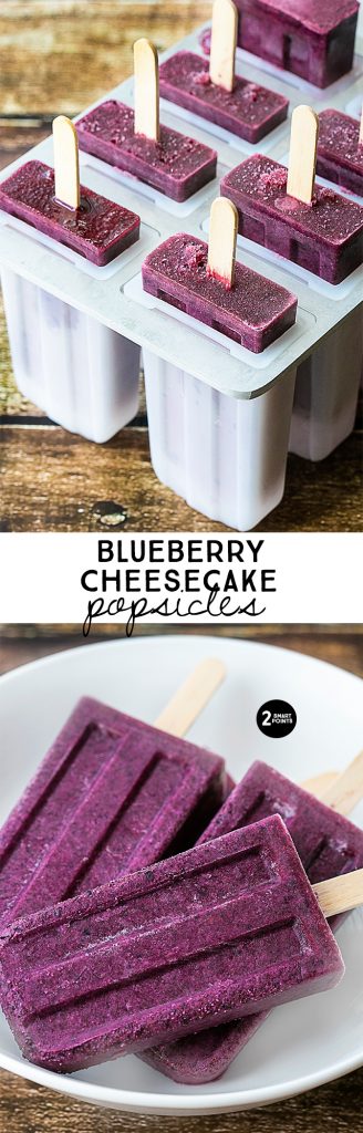 Blueberry Cheesecake Popsicles are the perfect icy treat on a stick for the blueberry lover. Fruit and dairy all in one too! livelaughrowe.com