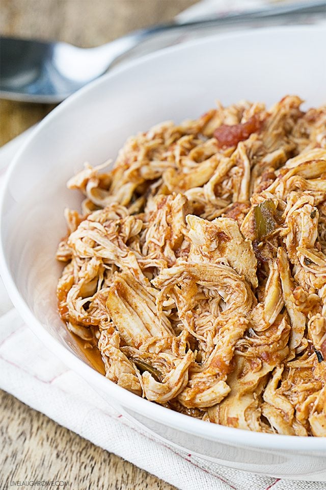 This 3-Ingredient Slow Cooker Salsa Chicken is not only easy to make, it's delicious on salads, sandwiches, tacos, wraps and more. Recipe at livelaughrowe.com