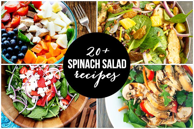 Over 20 delicious Spinach Salad Recipes for those hot summer nights (when you don't want to turn the oven on). livelaughrowe.com