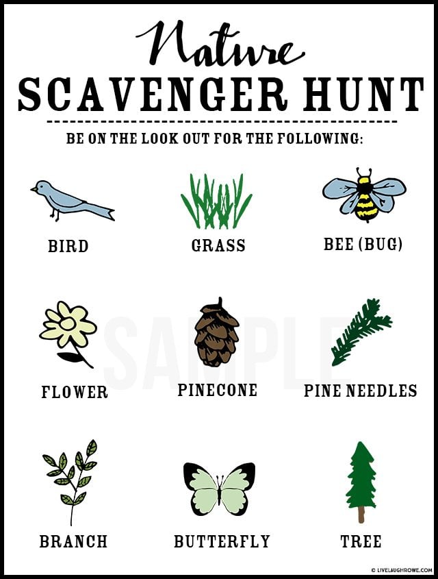 summer nature scavenger hunt