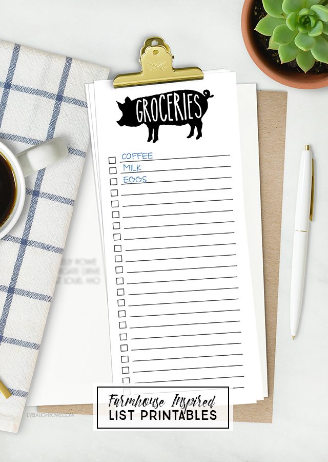 Sometimes lists are my only saving grace! This farmhouse grocery list isn't only cute, but it's a lifesaver too. There's a printable to do list too. Grab yours at livelaughrowe.com