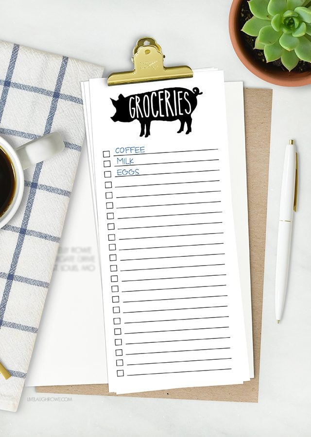 Sometimes lists are my only saving grace! This printable grocery list isn't only cute, but it's a lifesaver too. There's a printable to-do list too. Grab yours at livelaughrowe.com