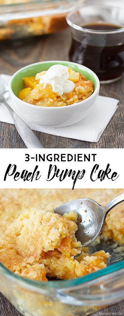 Extend your family dinner time with this 3-Ingredient Peach Dump Cake. www.livelaughrowe.com