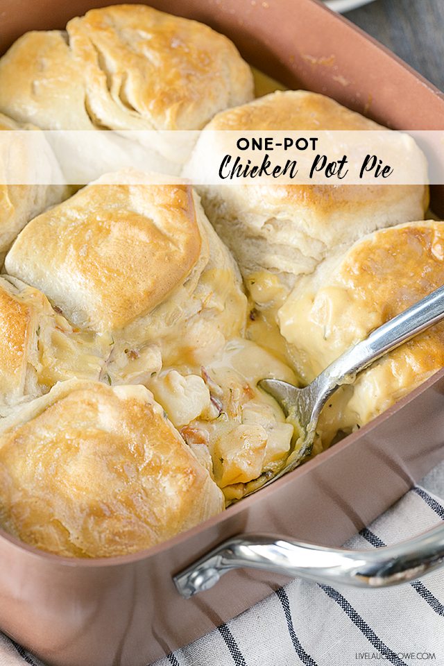 Simple one-pot Chicken Pot Pie, makes for a perfect family dinner. livelaughrowe.com