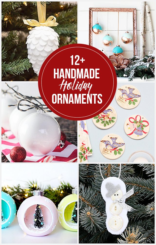 12+ Handmade Holiday Ornaments -- add to your tree or gift to family and friends. livelaughrowe.com