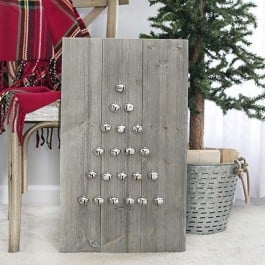 Step by step instructions on how to build a simple, rustic Shiplap Ornament Display. A great addition to your rustic, farmhouse holiday decor -- and you can change out the ornaments! livelaughrowe.com