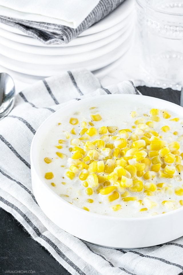 The absolute tastiest Creamed Corn that you can whip up in 10 minutes using your electric pressure cooker! livelaughrowe.com