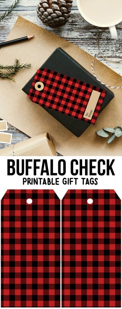 Printable Buffalo Check Gift Tags -- great for the holidays or winter gift giving! livelaughrowe.com