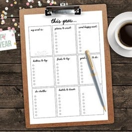 FREE New Year's Resolutions Printable -- with lots of lists! Let's make this our best year yet... livelaughrowe.com