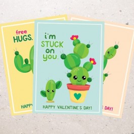 I'm stuck on you, friend! One of three fun (and free) printable cactus valentines. livelaughrowe.com