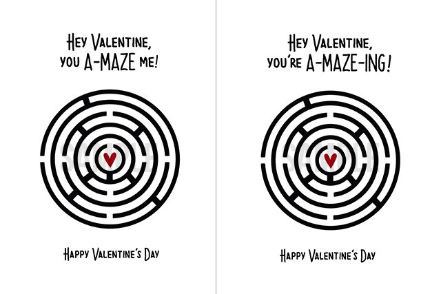 Fun Maze Printable Valentines TWO WAYS -- add toy maze or print valentine with maze! livelaughrowe.com