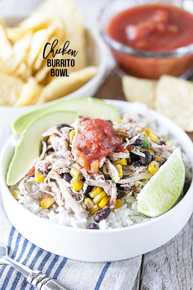 Your taste buds will thank you for this delicious goodness! Whip up this Chicken Burrito Bowl in your slow cooker and just add rice! livelaughrowe.com