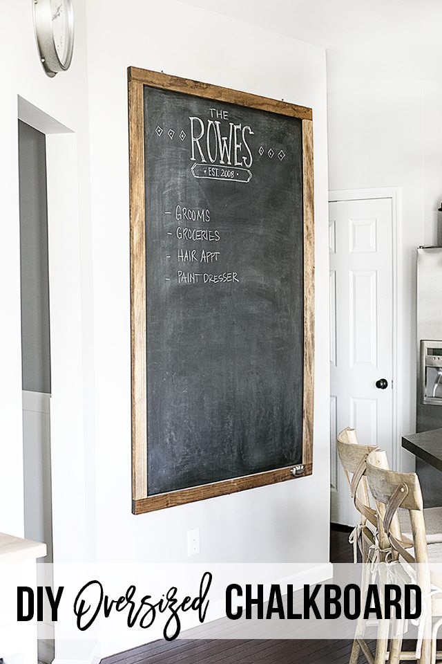 Awesome Oversized Chalkboard! Hanging in a kitchen, use for menu planning, reminders, grocery list and more. livelaughrowe.com