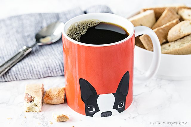 A cup of coffee is even better when enjoyed in a cute mug, right? livelaughrowe.com