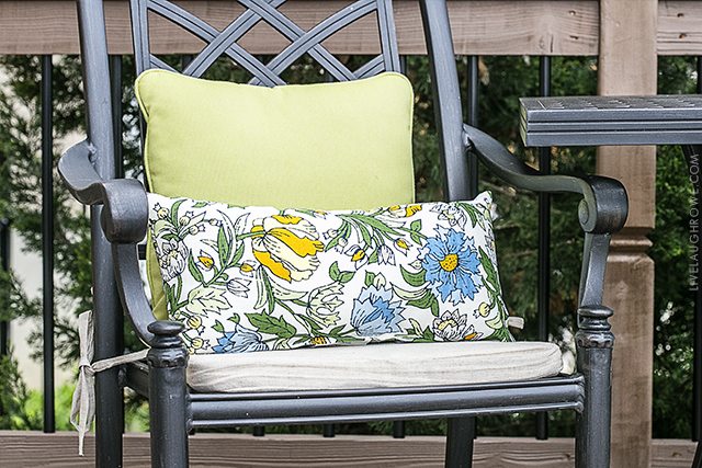 Simple Ways to Add Color to Your Back Porch. Colorful cushions and/or throw pillows. livelaughrowe.com