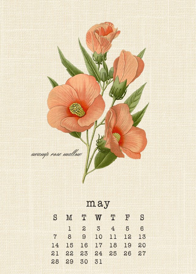 Gorgeous May 2017 Botanical Calendar. livelaughrowe.com