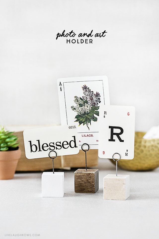 Simple, rustic memo and photo holder. Small enough to use just about anywhere too. Full tutorial at livelaughrowe.com