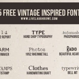 If you love free fonts, then you'll want to check out these 15 free vintage inspired fonts! Who doesn't love a vintage font? livelaughrowe.com