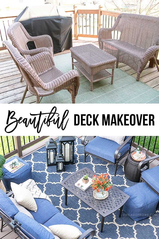 St. Louis blogger transforms her deck from drab to fab by creating a beautiful backyard oasis! livelaughrowe.com